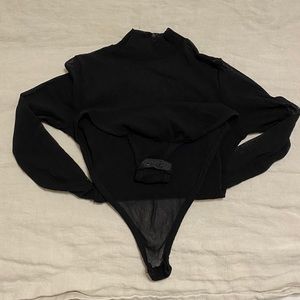 Black sheer body suit